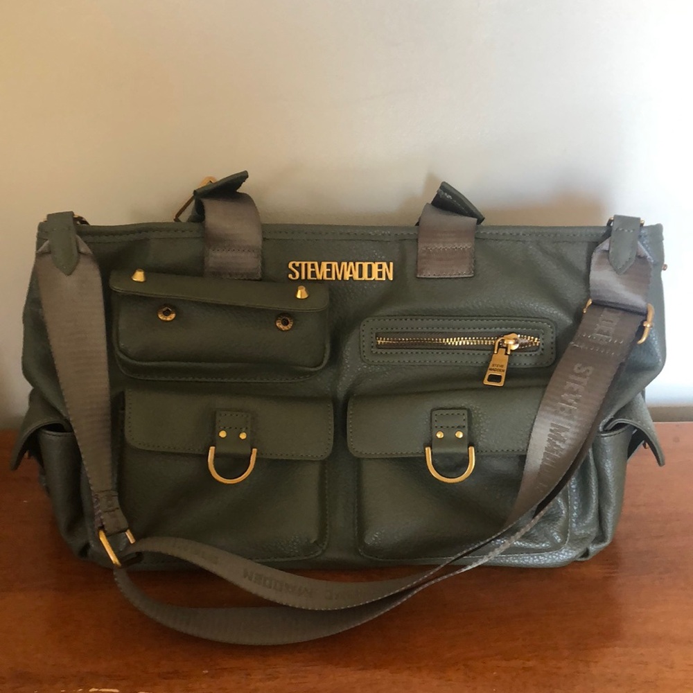 Olive/Army Green Steve Madden Large Hand Tote Bag